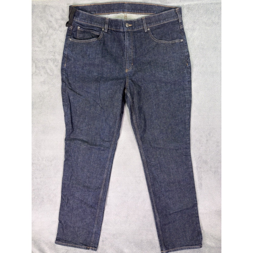 Duluth 40 Grit Jeans Mens 38x34 Blue Straight Standard Fit Dark Wash Denim